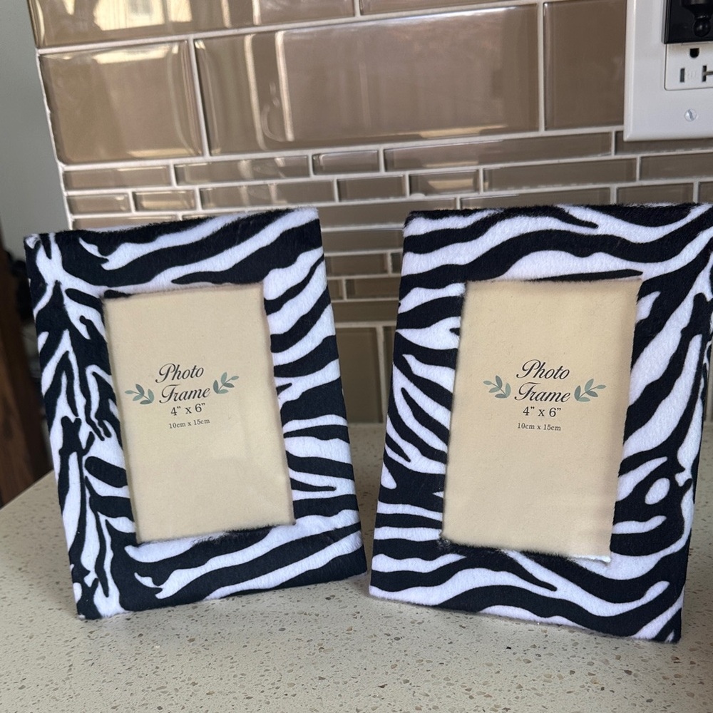 Zebra Print Photo Frame Set